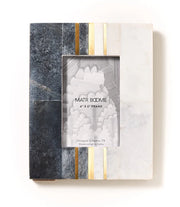 Sammita 4x6 Black & White Picture Frame - Hand Carved Marble - Fluent Trends