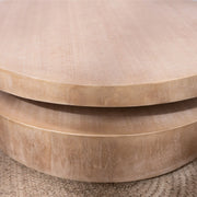 Modern Round Wood Coffee Table - 31.3" Natural Finish Accent Table - Fluent Trends
