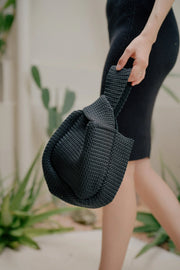 Mackenzie Knit Clutch in Black - Fluent Trends
