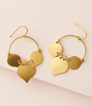 Chameli Leaf Gold Drop Earrings - Fluent Trends