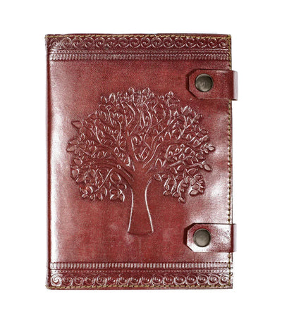 Aranyani Tree of Life 5x7 Leather Journal - Refillable Recycled Paper - Fluent Trends