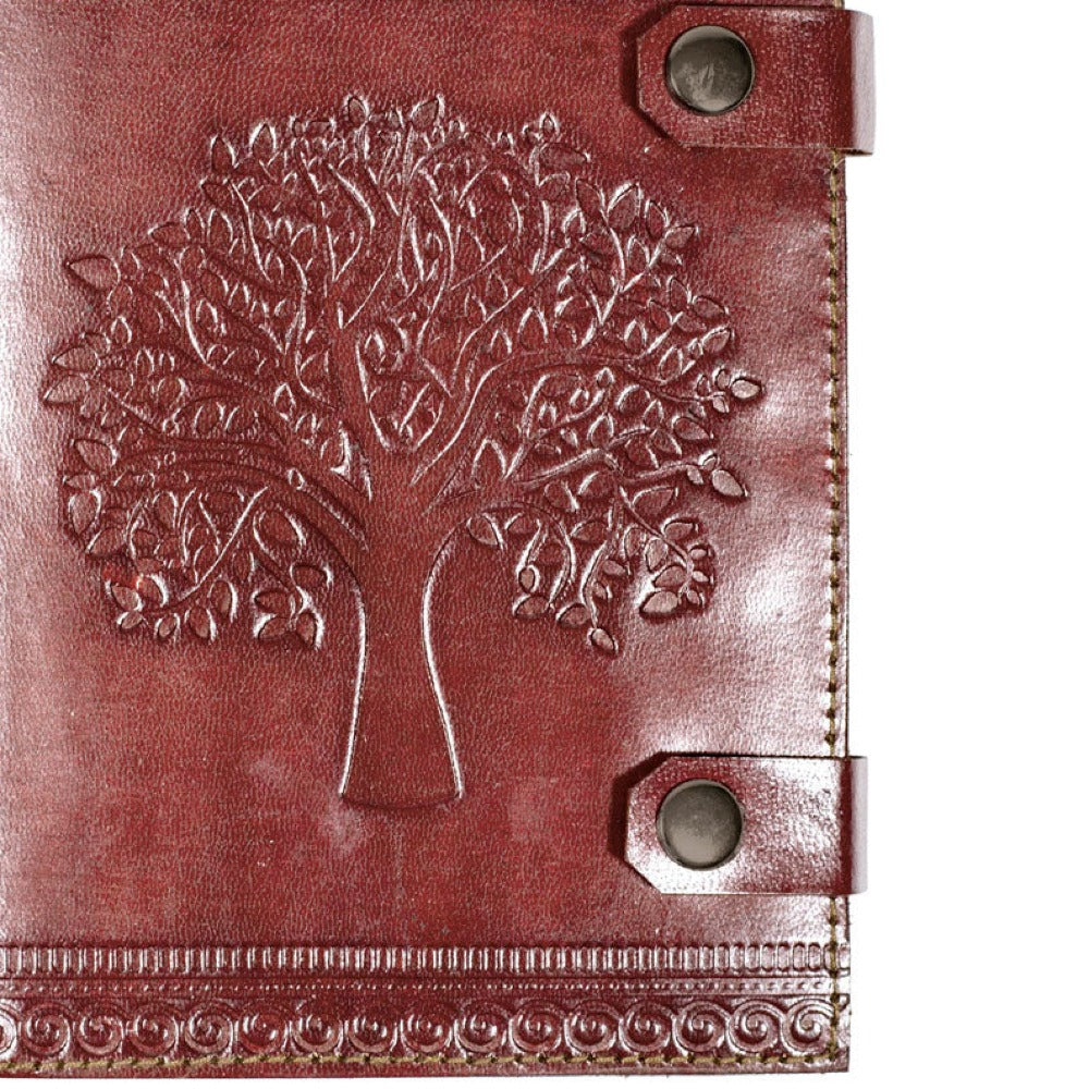 Aranyani Tree of Life 5x7 Leather Journal - Refillable Recycled Paper
