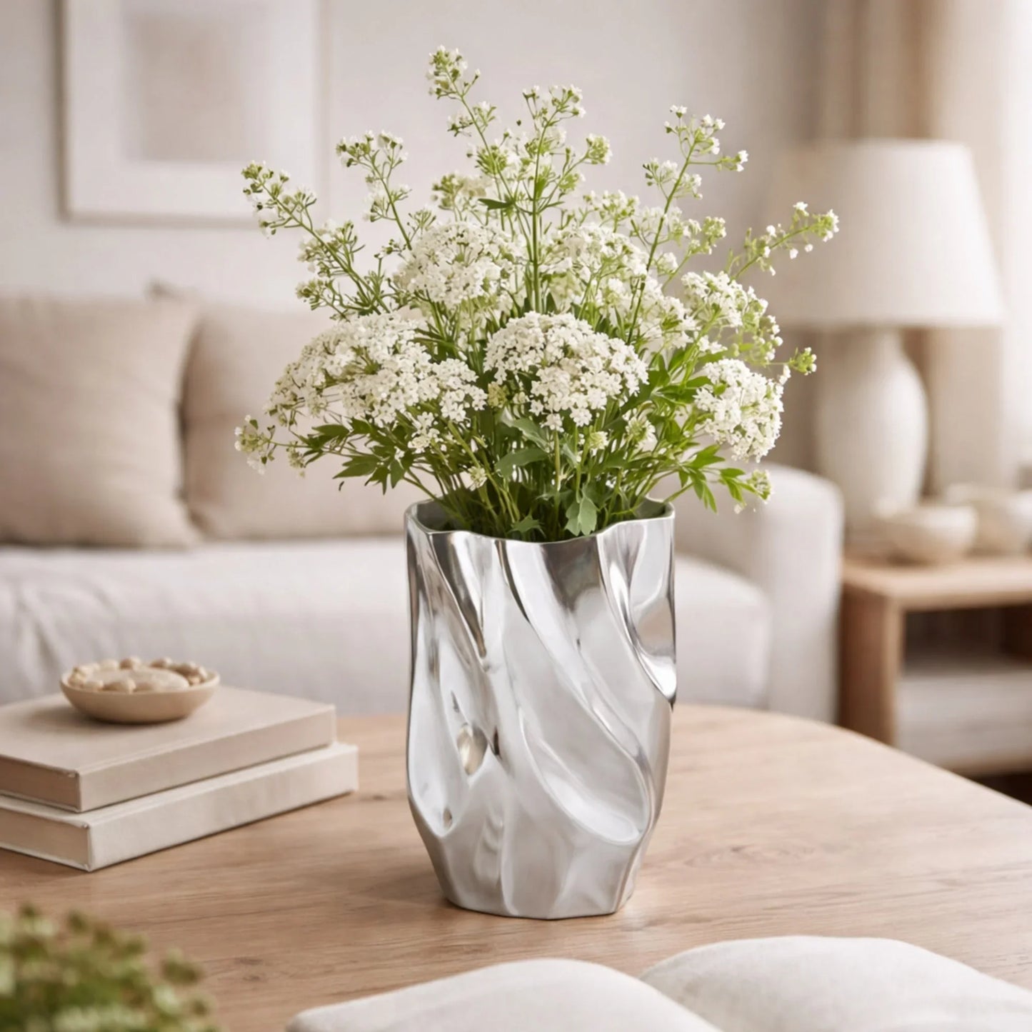 abstract-silver-aluminum-vase-with-white-botanicals-living-room-styling

