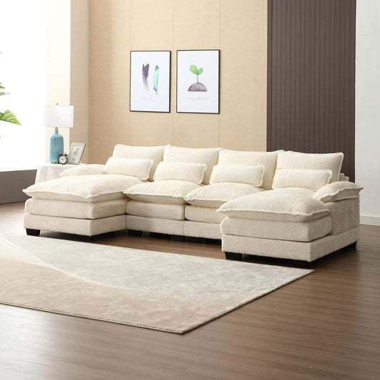 Modern Large chenille Fabric U-Shape Sectional Sofa Streamdale Furniture
