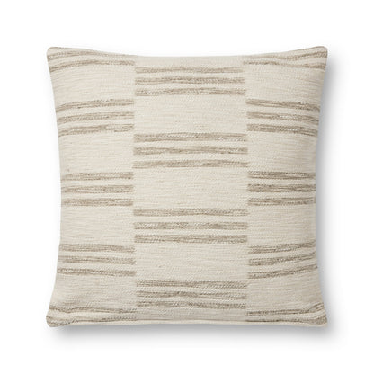 Amber Lewis x Loloi Jay Ivory / Sand 22'' x 22'' Cover Only Pillow White Cliff Studio