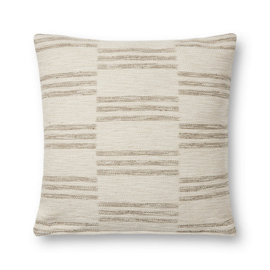 Amber Lewis x Loloi Jay Ivory / Sand 22'' x 22'' Cover Only Pillow White Cliff Studio