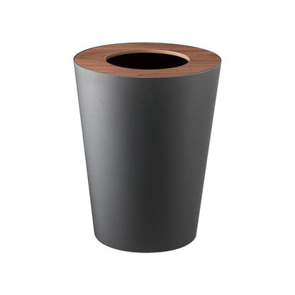Trash Can - Round - Steel + Wood Yamazaki Home