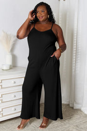 Basic Bae Full Size Spaghetti Strap V-Neck Jumpsuit - Fluent Trends
