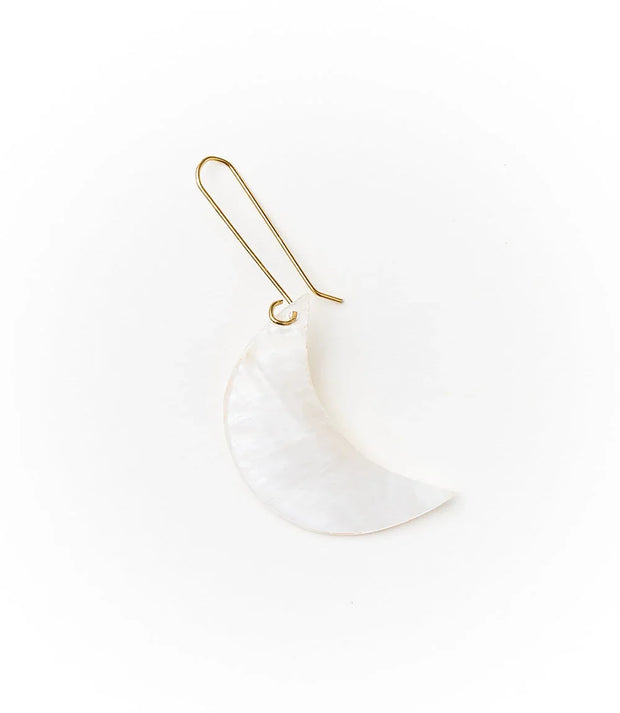 Rajani Crescent Moon Drop Earrings - Mother of Pearl - Fluent Trends