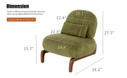 Modern Green Velvet Armless Accent Chair with Solid Wood Legs - Fluent Trends