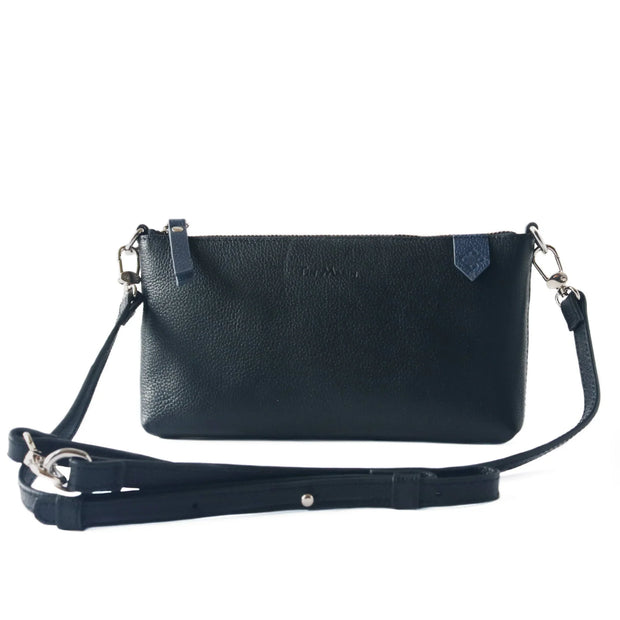 Elia Convertible Leather Bag – Clutch, Shoulder & Crossbody - Fluent Trends 