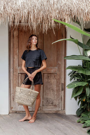 Avery Handwoven Borneo Rattan Day Tote Bag - Bali Crafted, Versatile, & Durable for Everyday Style - Fluent Trends