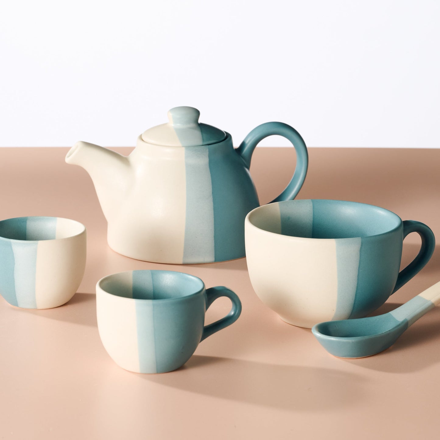 Pheeka Glazed Striped Teapot
