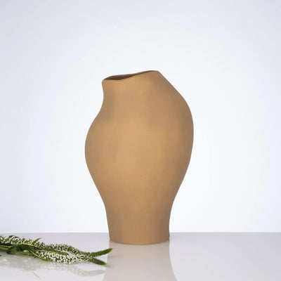 Mosco Light Brown Vase - Fluent Trends