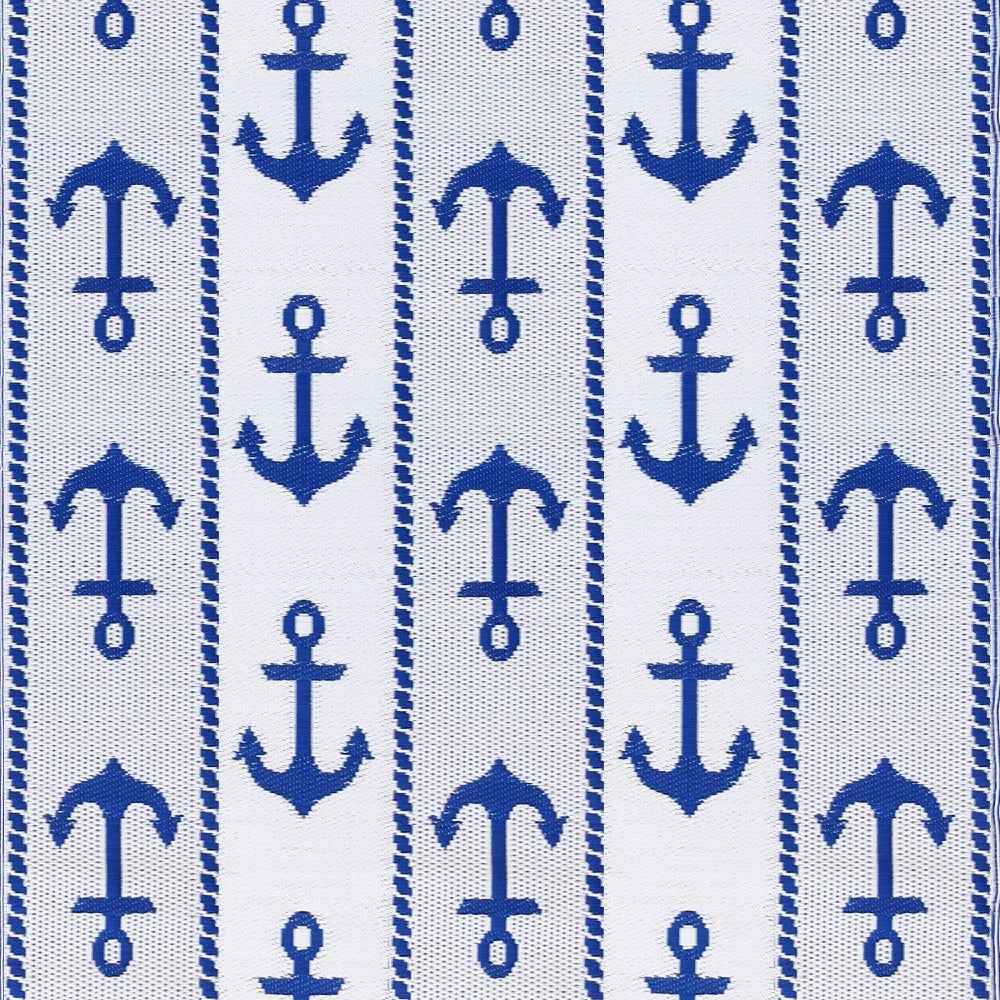 Anchor Blue & White Outdoor Mat / Rug