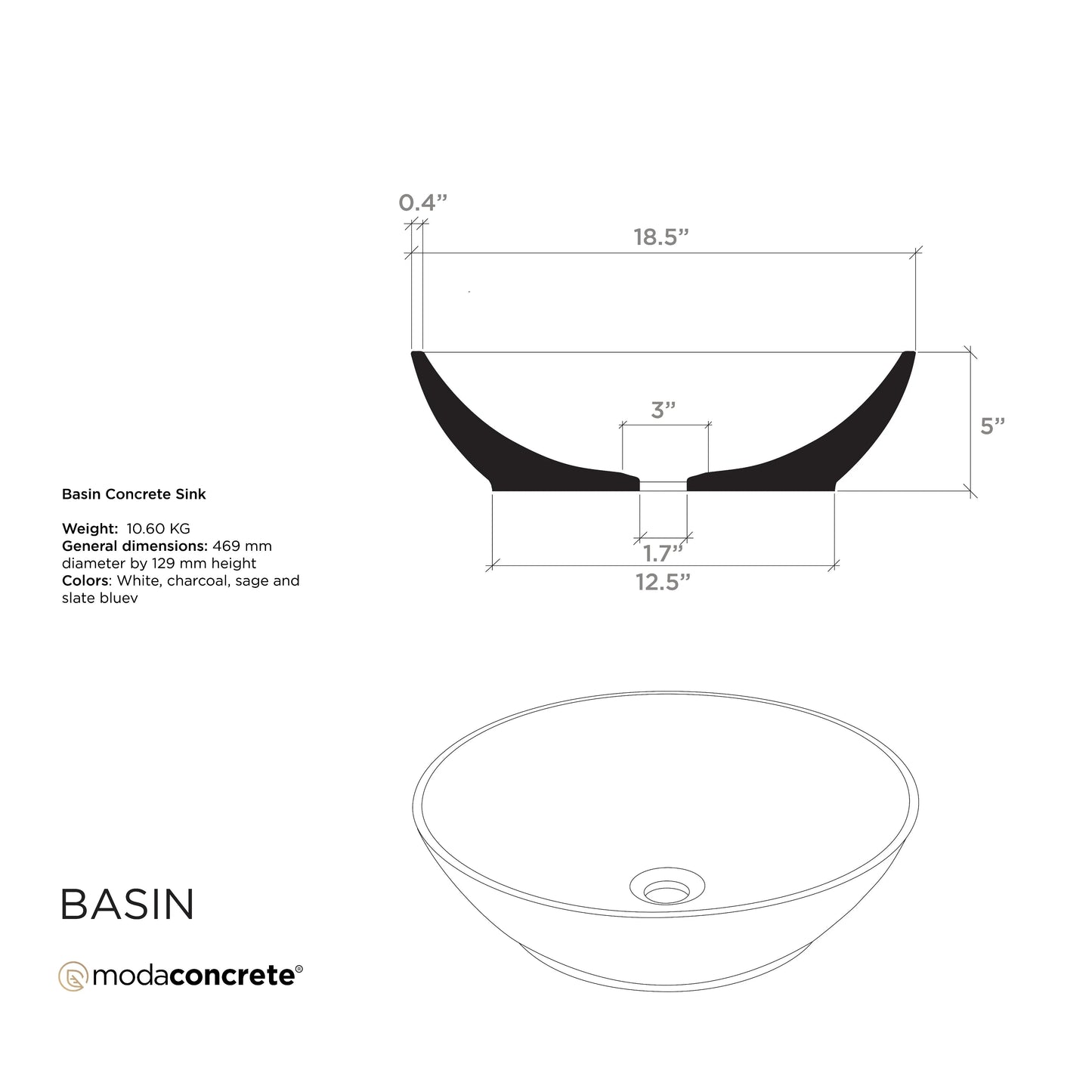 Basin Concrete Sink ModaConcrete - Direct source for architectural and precast concrete