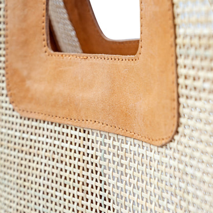 Cannes Rattan Top Handle Bag