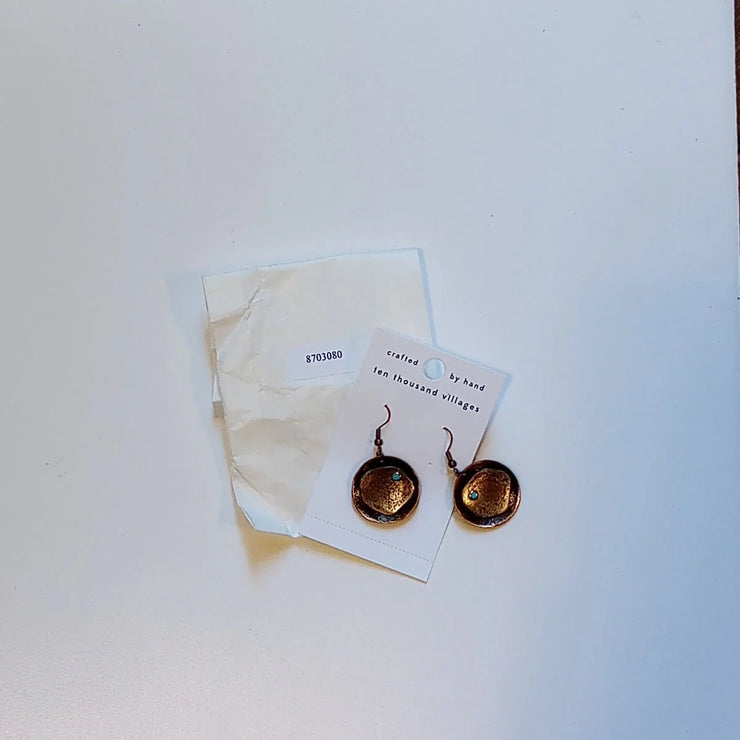 Adrift - Hammered Copper Earrings - Fluent Trends