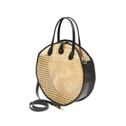 Round Rattan Leather Crossbody - Fluent Trends