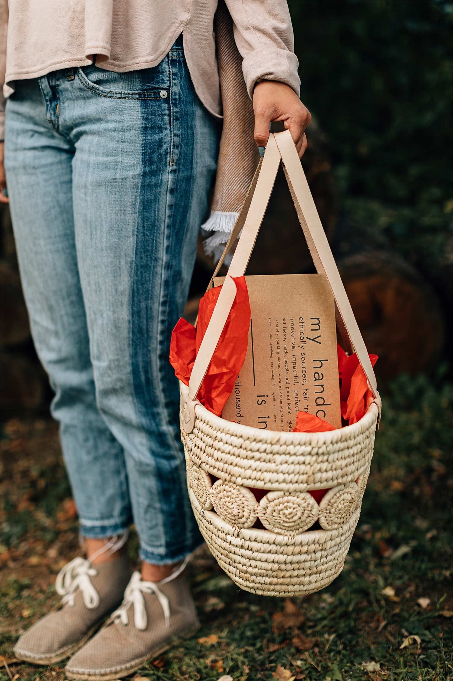 Essential Companion Leather Straps Tote Bag