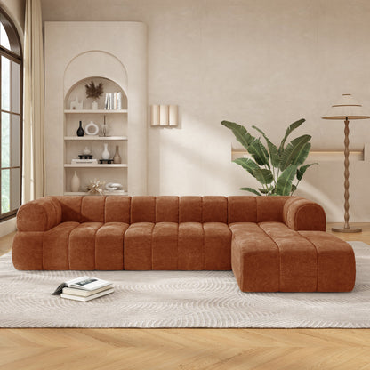 122' Modern L-Shaped Sectional Sofa with High-Density Sponge Right Hand Facing