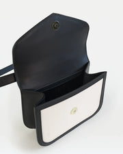 Maya crossbody bag in vegetable calfskin leather and canvas - Fluent Trends 