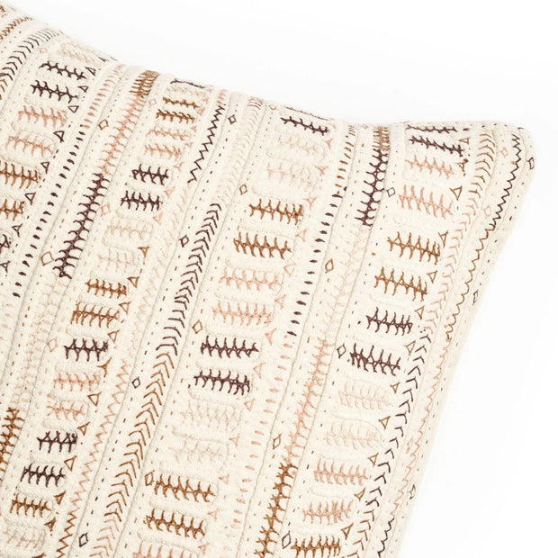 Dahli Brown Hand Embroidered Pillow - Fluent Trends