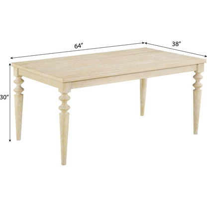 Amonia 7-piece Dining Set, Turned-Leg Dining Table with 6 Tufted Chairs Streamdale Furniture