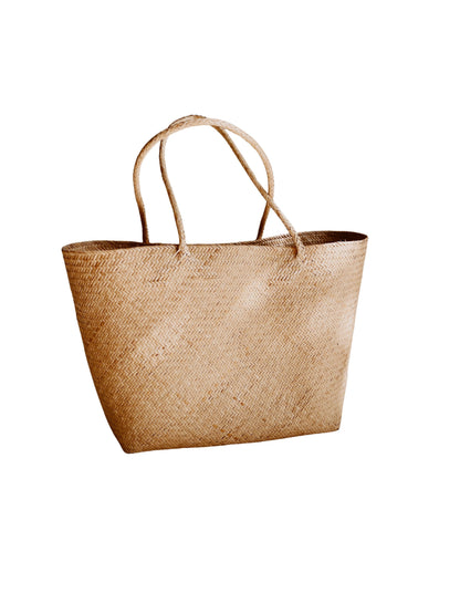 Avery Handwoven Borneo Rattan Day Tote Bag - Bali Crafted, Versatile, & Durable for Everyday Style