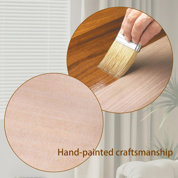 Modern Round Wood Coffee Table - 31.3" Natural Finish Accent Table - Fluent Trends