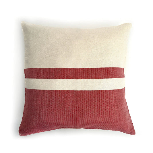 Woven Block Pillow Case - Natural with Copper Powered by People