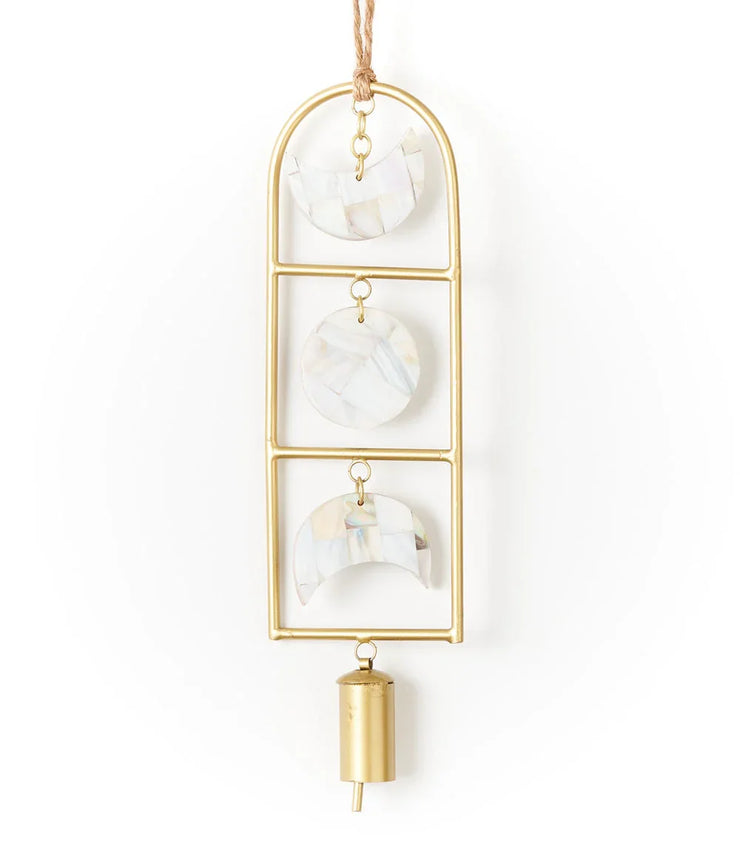 Chayana Moon Phase Mother of Pearl Wind Chime - Fair Trade Decor - Fluent Trends
