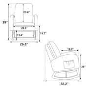 Modern Nursery Rocking Chair Mid Century Accent with Side Pocket Mustard Boucle Upholstered High Back - Fluent Trends