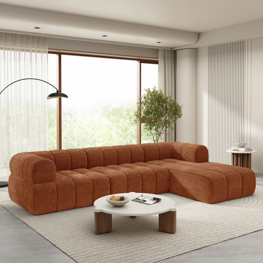 122' Modern L-Shaped Sectional Sofa with High-Density Sponge Right Hand Facing