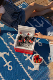 Anchor Blue & White Outdoor Mat / Rug - Fluent Trends