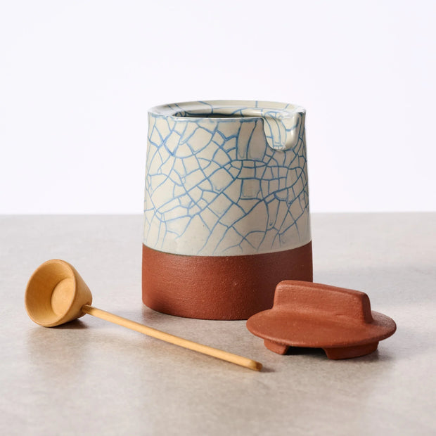 Ciya Blue Crackle Honey Pot - Fluent Trends