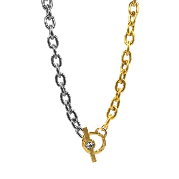 Blair Oval Chain Necklace - Gold-Plated Statement Jewelry - Fluent Trends