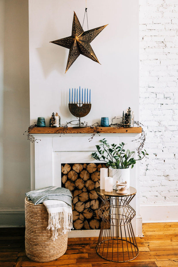 Desert Sands Phoenician Glass Votive | Candle Holder | Brown Striped - Fluent Trends