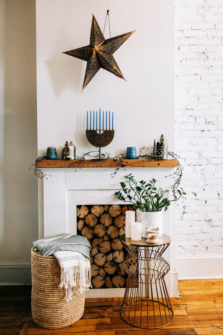 Desert Sands Phoenician Glass Votive | Candle Holder | Brown Striped - Fluent Trends