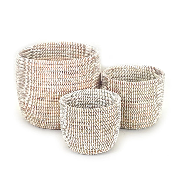 Catch-All / Planter Basket Monochrome White - Large - Fluent Trends