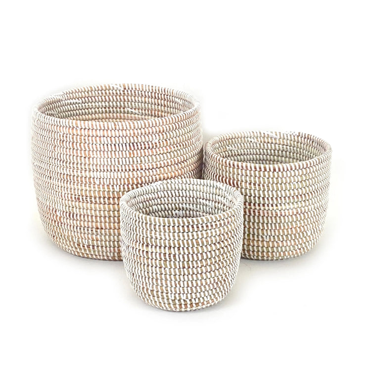 Catch-All / Planter Basket Monochrome White - Large - Fluent Trends