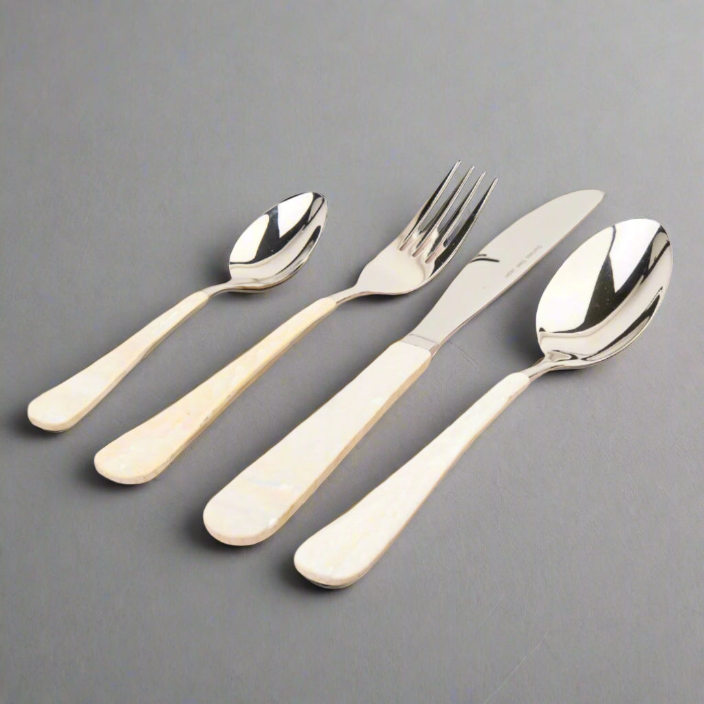 Mother Of Pearl Flatware, Set of 4 - Fluent Trends Flatware Set