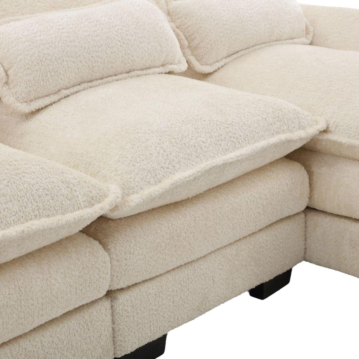 Modern Large chenille Fabric U-Shape Sectional Sofa Streamdale Furniture