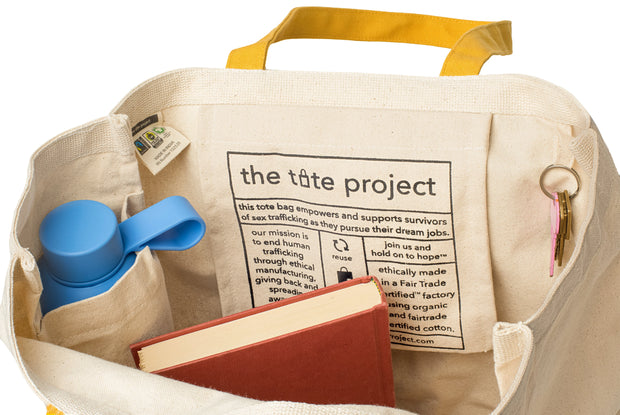Organic Cotton Fair Trade Tote Bag with Pockets | Free to Imagine - Fluent Trends