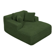 Green Corduroy Chaise Lounge Sofa Bed - Modern Foam Cloud Couch for Living Room - Fluent Trends