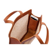 Classic Rattan and Leather Shoulder Tote - Fluent Trends