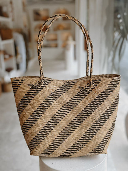 Avery Handwoven Borneo Rattan Day Tote Bag - Bali Crafted, Versatile, & Durable for Everyday Style