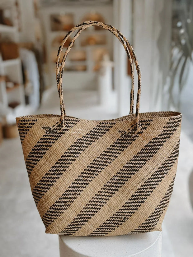 Avery Handwoven Borneo Rattan Day Tote Bag - Bali Crafted, Versatile, & Durable for Everyday Style - Fluent Trends