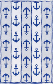Anchor Blue & White Outdoor Mat / Rug - Fluent Trends