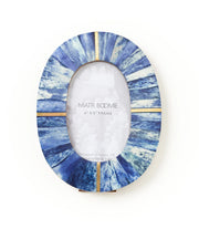 Artemis Indigo Oval 4x6 Picture Frame - Carved Bone, Fair Trade - Fluent Trends